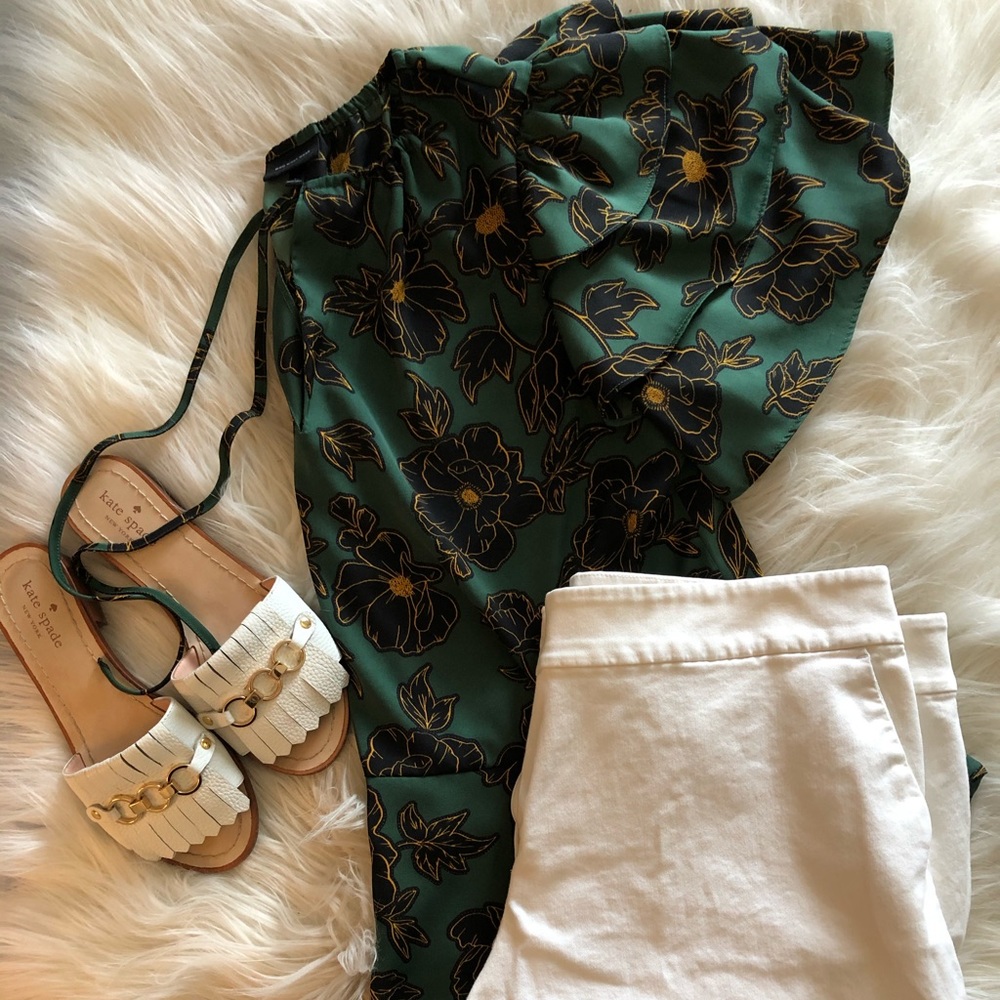 Who What Wear Peplum flower print blouse.